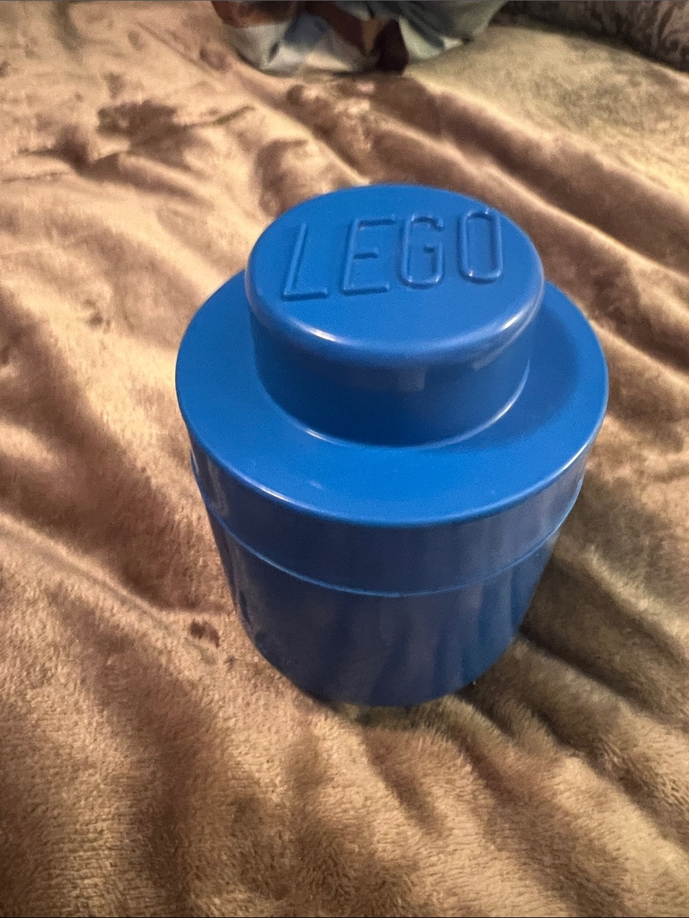 LEGO Blue Round Storage Brick Case
